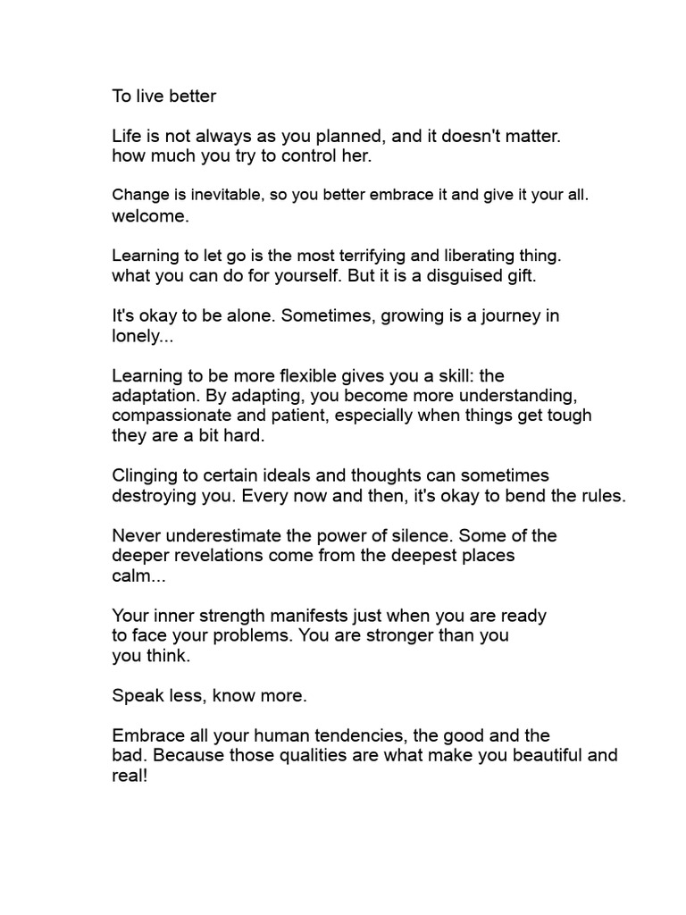 Embracing Change for a Better Life | PDF