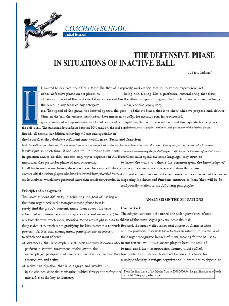 Coaching Tactics for Defensive Play | PDF | Association Football ...