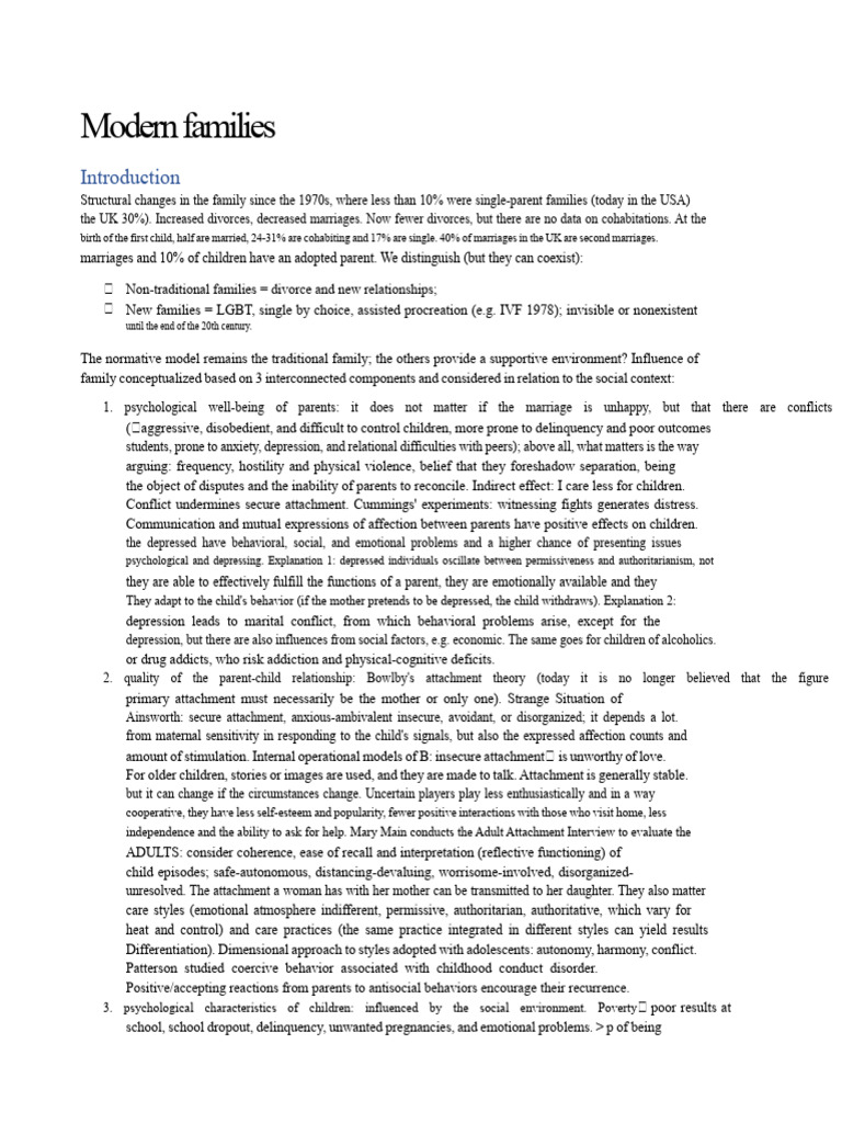 Evolution of Modern Family Structures | PDF | Surrogacy | Attachment Theory