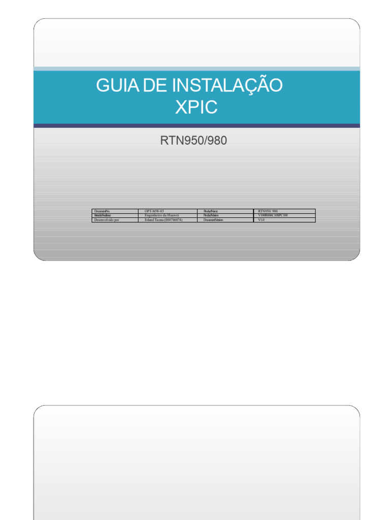 Guia de Instalação XPIC RTN950/980 | PDF