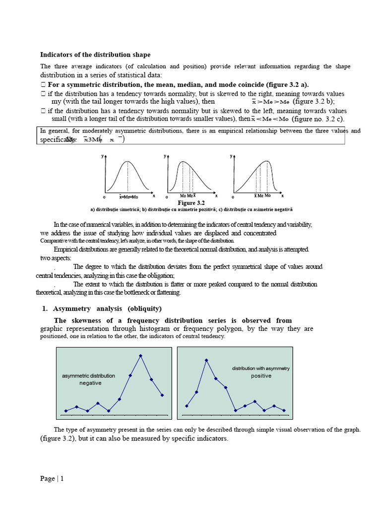 Analyzing Distribution Shapes in Statistics | PDF | Skewness | Mean