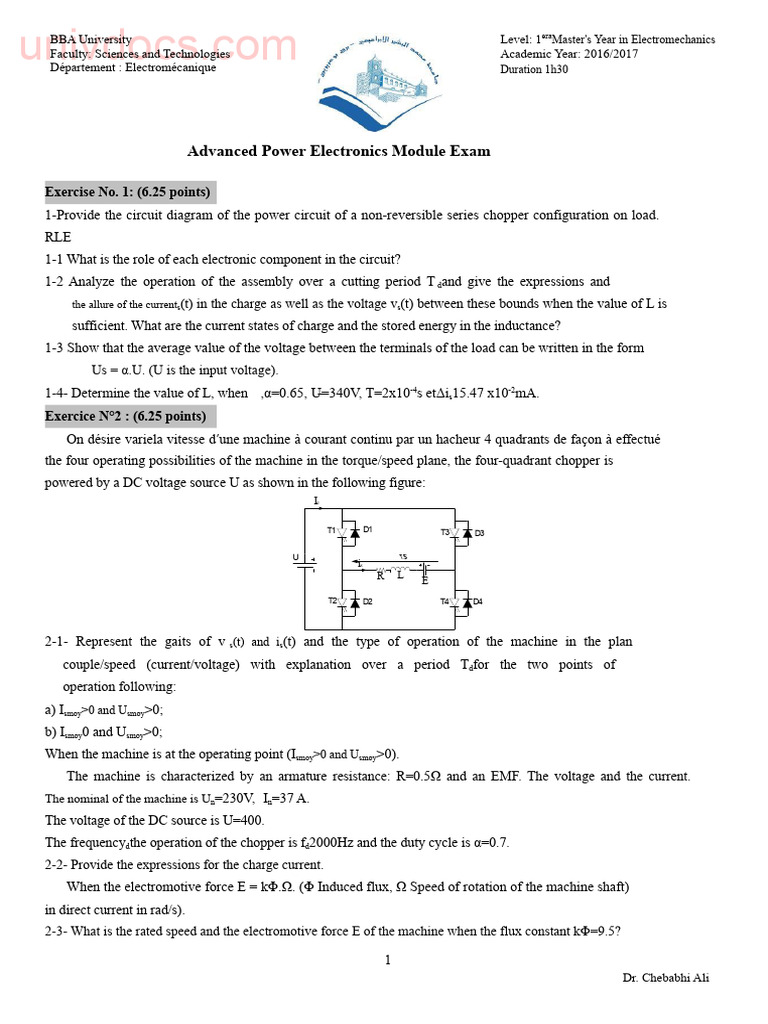 Advanced Power Electronics Exam Guide | PDF | Power Inverter | Power ...
