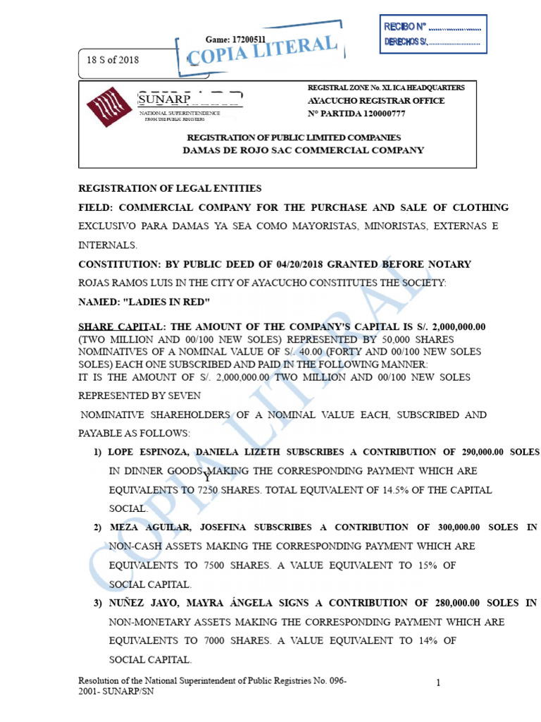 Literal copy of public records | PDF | Liquidation | Domain Name Registrar