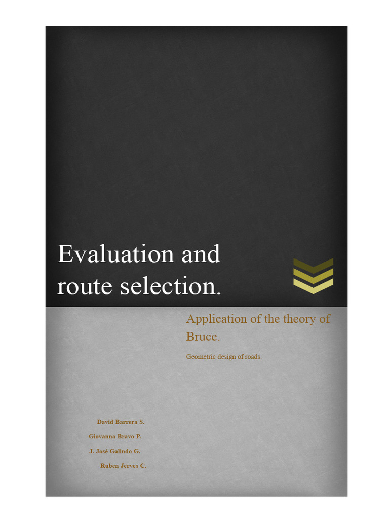 Road Route Selection and Evaluation Guide | PDF | Variance | Evaluation