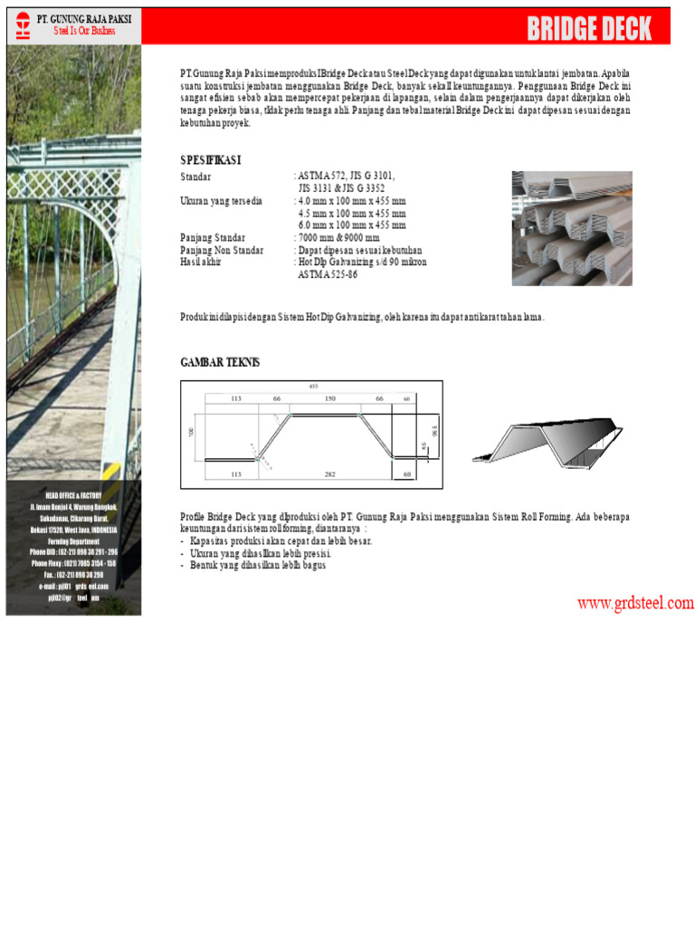 Bridge Deck Specifications and Benefits | PDF
