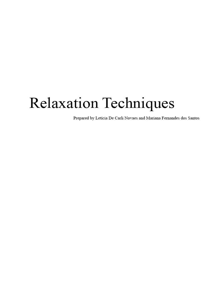 Effective Relaxation Techniques Guide | PDF | Relaxation (Psychology ...