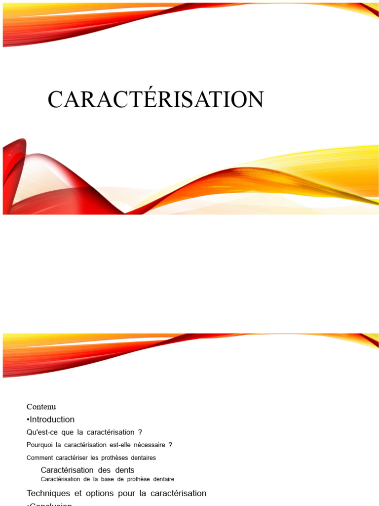 Caractérisation des prothèses dentaires | PDF | Dent | Anatomie dentaire