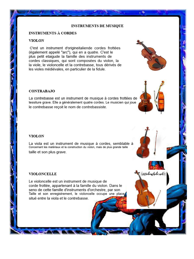 Instruments de musique à cordes et vent | PDF | Instruments à corde ...
