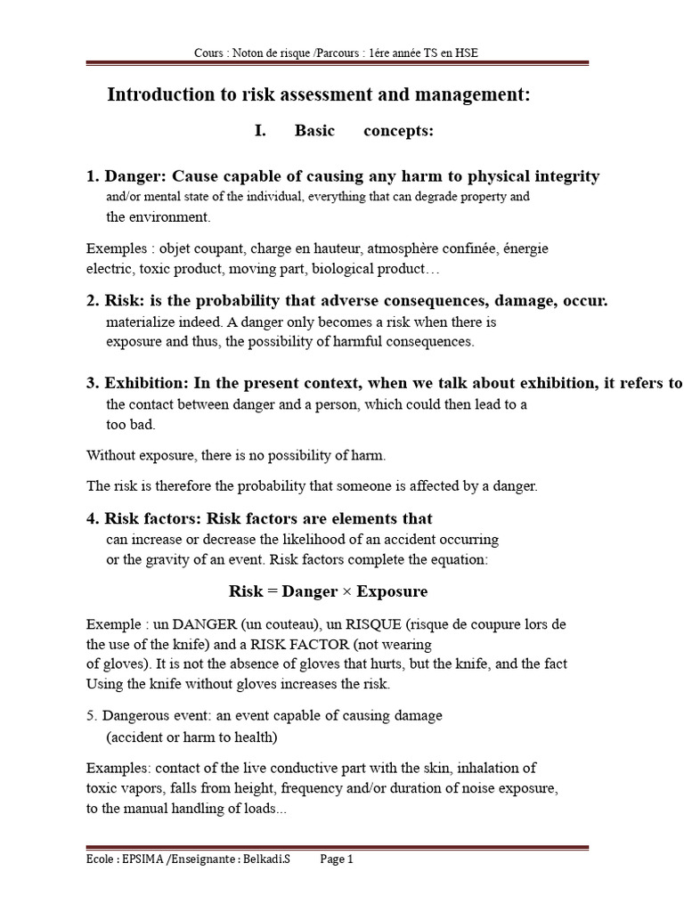 course on risk concepts | PDF | Risk | Risk Management