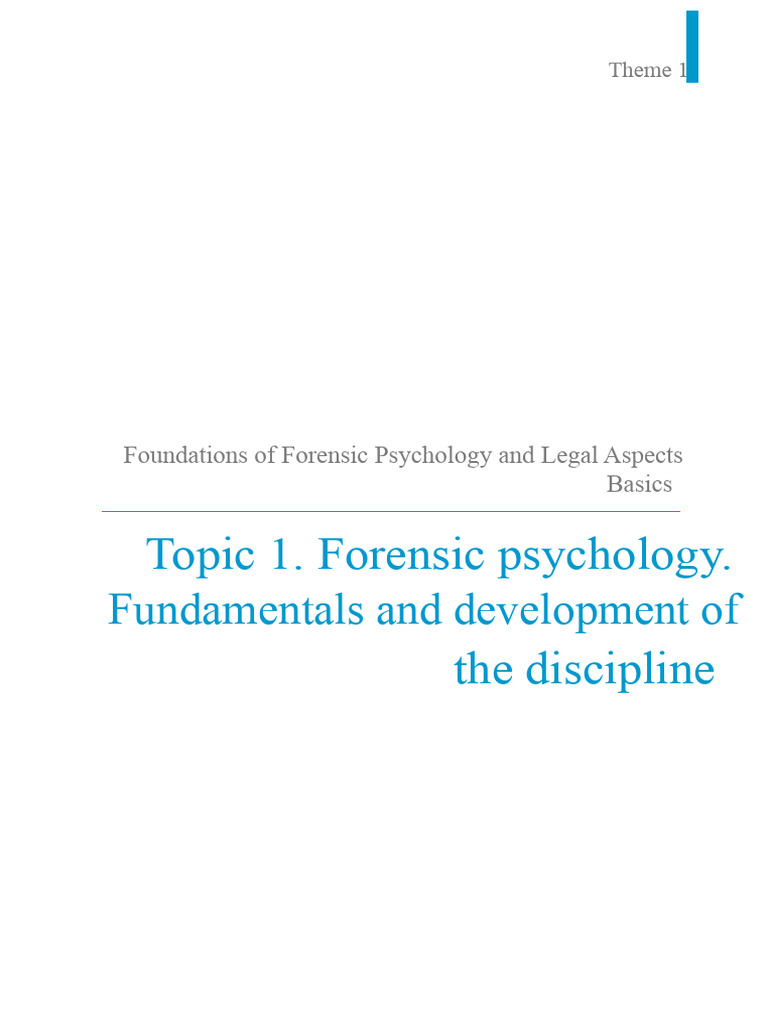 Forensic Psychology: Foundations and Law | PDF | Psychology | Science