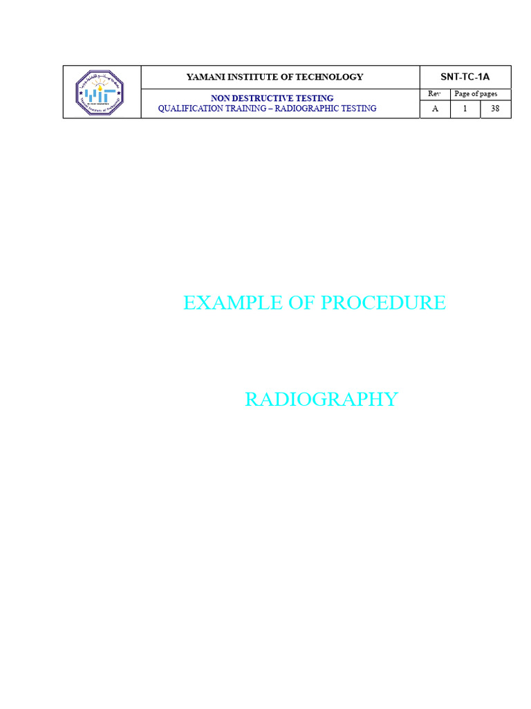 Radiographic Testing Training Guide | PDF | Radiography ...