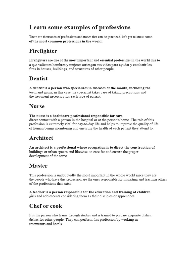 Common Professions and Their Risks | PDF | Logging | Crafts