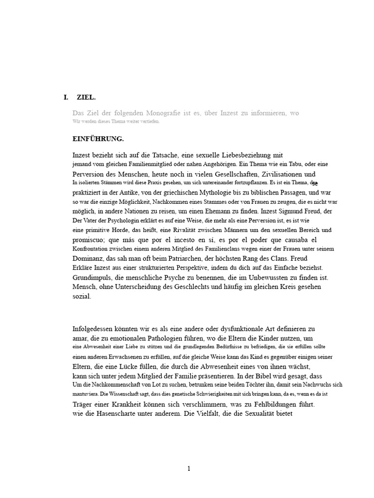 MONOGRAPHIE Über Inzest | PDF