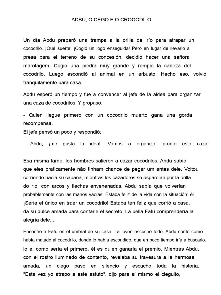 Abdu, El Cocodrilo y El Ciego | PDF