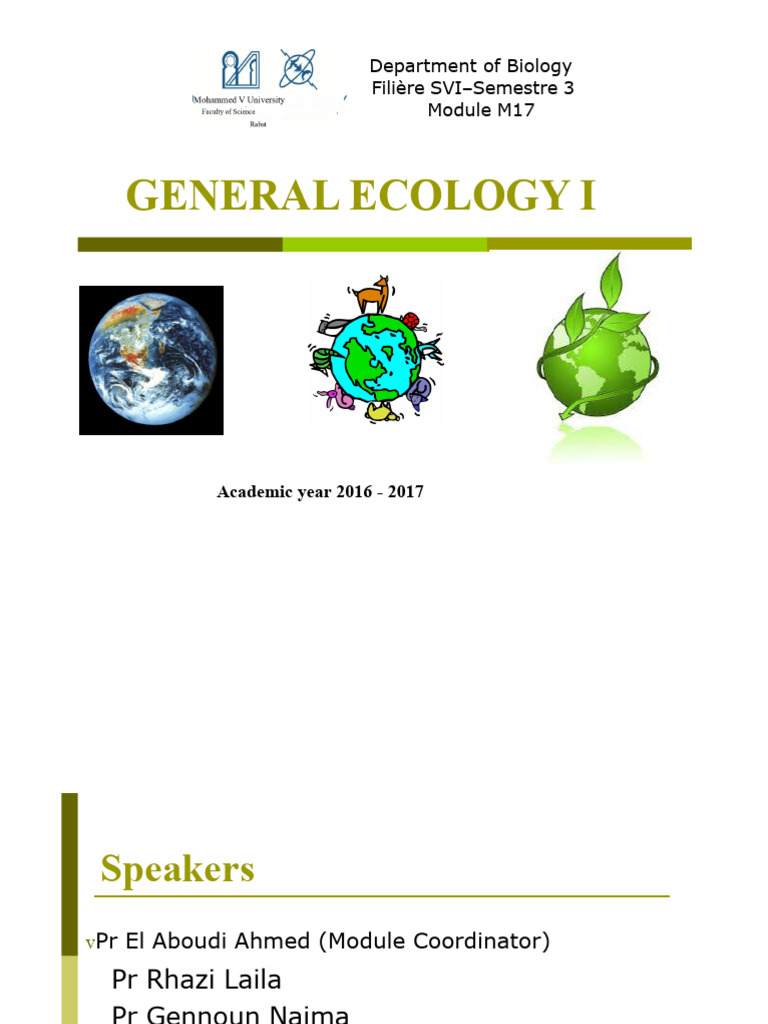 General Ecology I Course Overview | PDF | Ecology | Earth