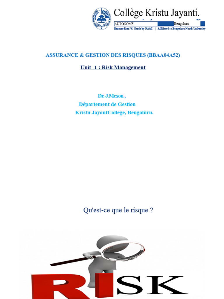 Gestion des Risques en Assurance | PDF | Risque | Gestion des risques