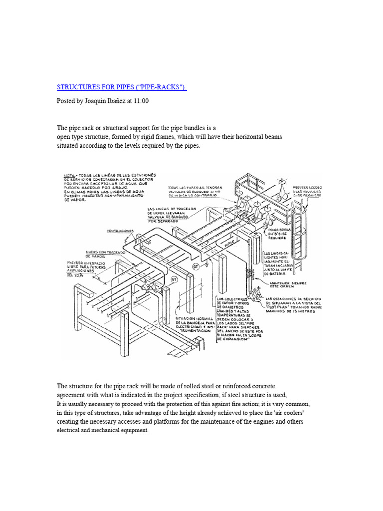 Pipe Rack Structures: Design Guidelines | PDF | Pipe (Fluid Conveyance ...