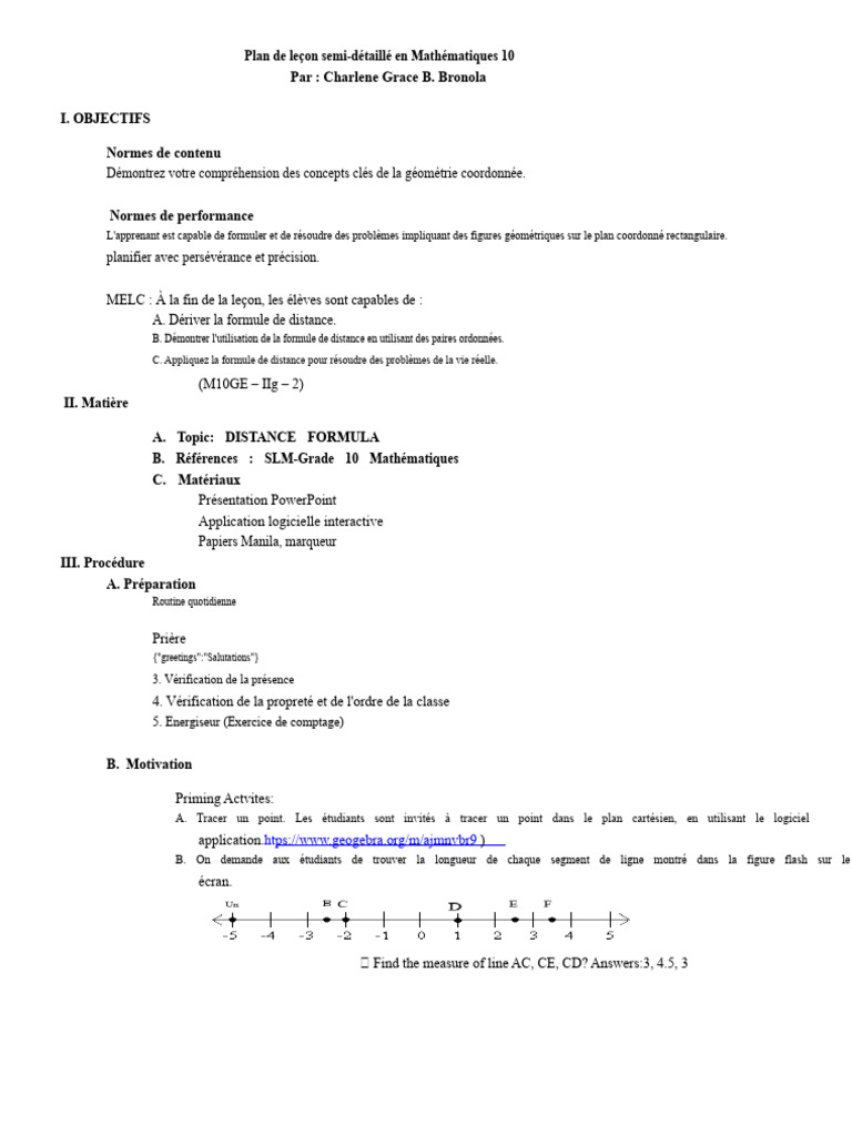 Formule de Distance en Mathématiques 10 | PDF | Mathématiques