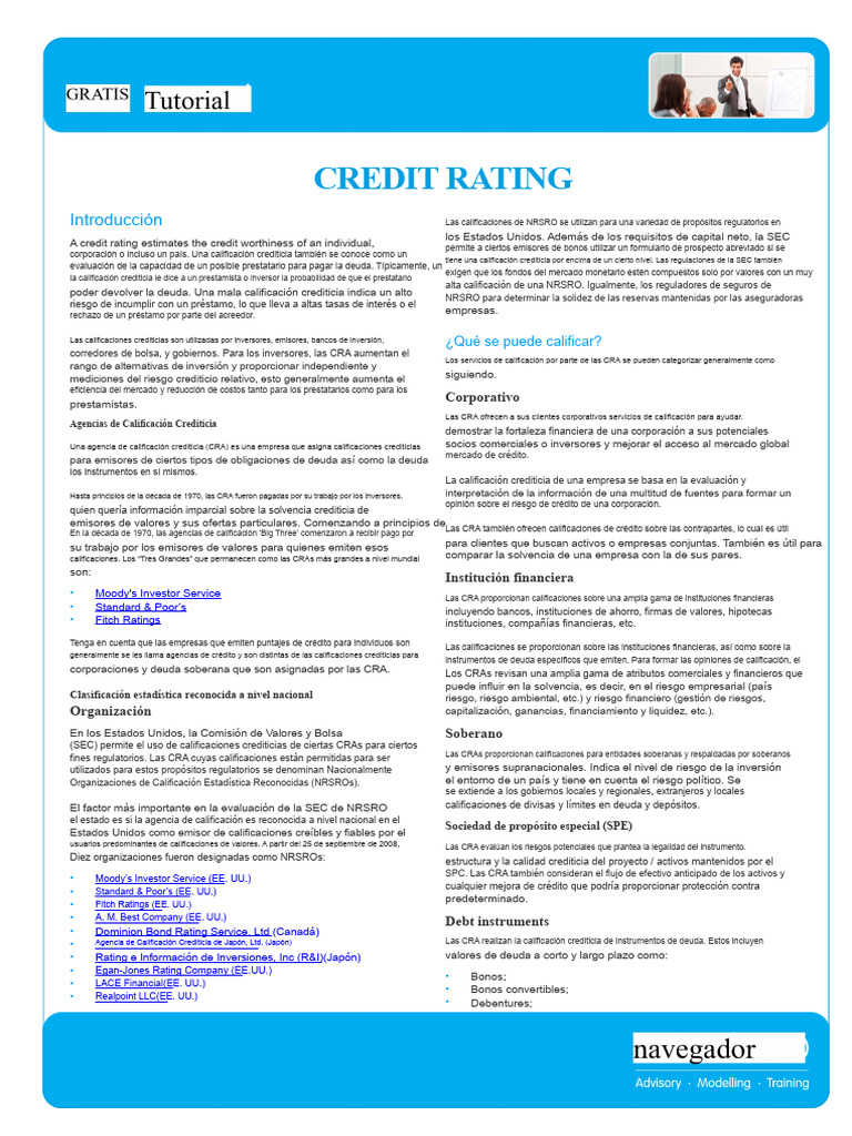 Calificaciones Crediticias y NRSRO en EE. UU. | PDF | Calificación ...