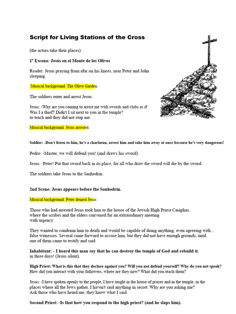Script for Living Stations of the Cross | PDF | Jesus | Pontius Pilate