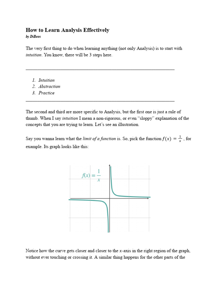 Effective Analysis Learning Steps | PDF | Function (Mathematics ...