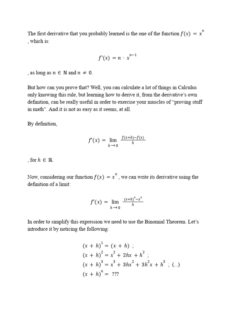 Proving Derivative of Power Functions | PDF | Theorem | Mathematical Logic