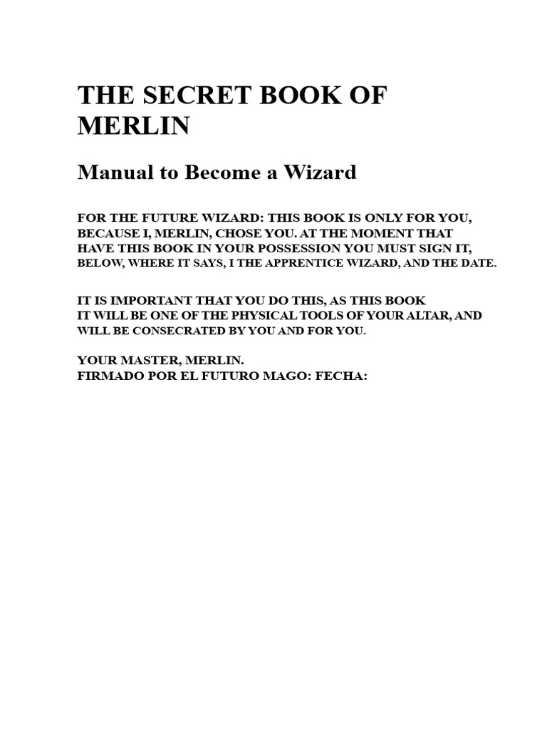 Merlin's Wizard Manual for Apprentices | PDF | Magician (Fantasy ...