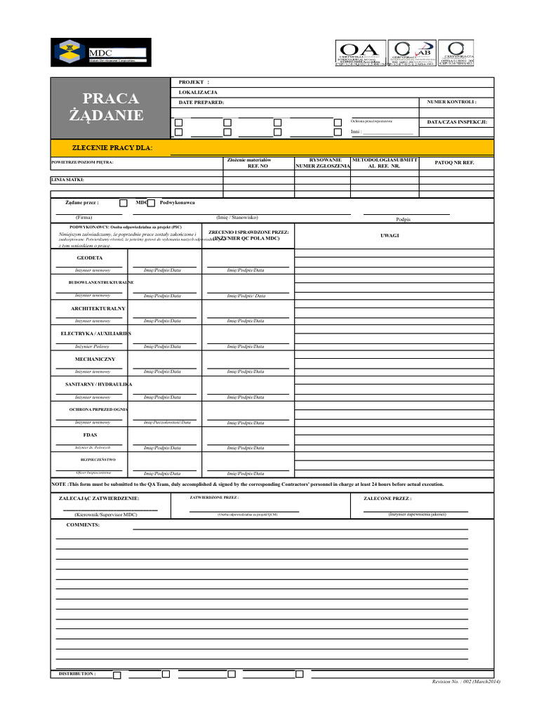 RFA Formularz | PDF