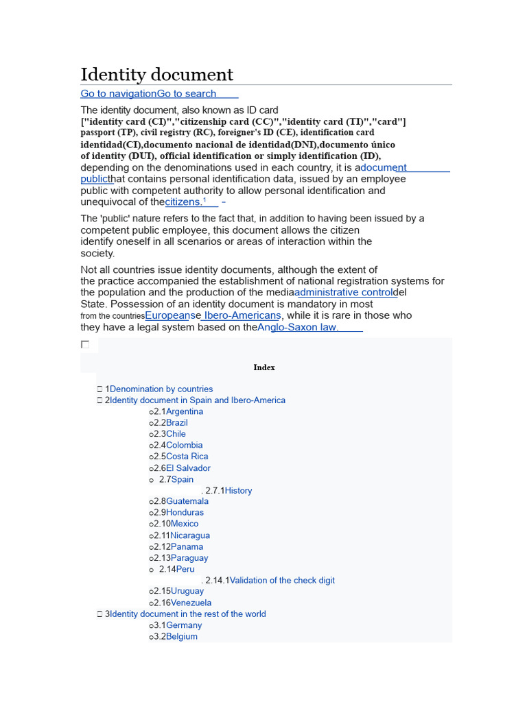 Understanding Identity Documents Worldwide | PDF | Identity Document ...