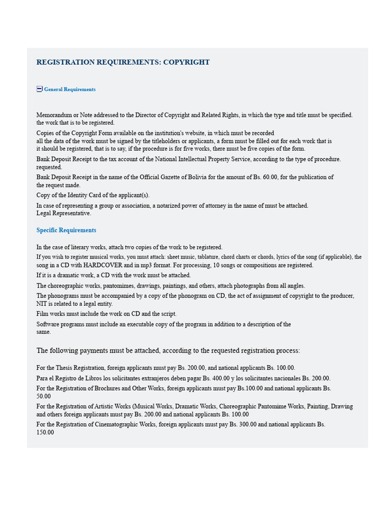 Copyright Registration Requirements Guide | PDF | Copyright