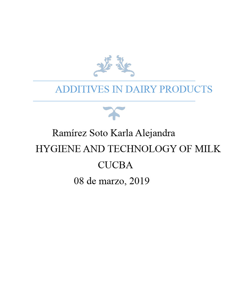 Dairy Product Additives Explained | PDF | Milk | Foods