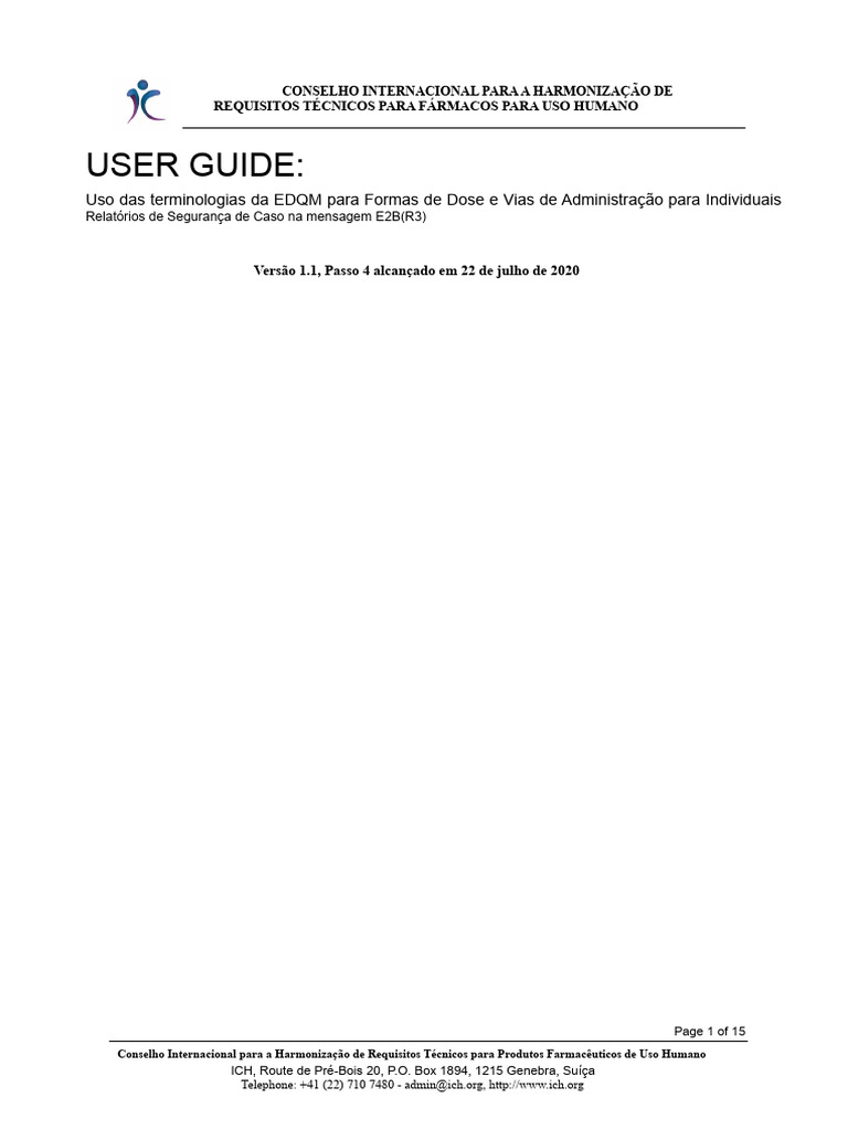 Guia do Usuário: Terminologias EDQM E2B(R3) | PDF | Informação | Bancos ...