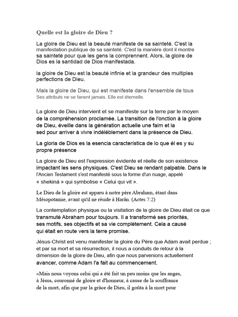 Comprendre la gloire de Dieu | PDF | Dieu | Tabernacle
