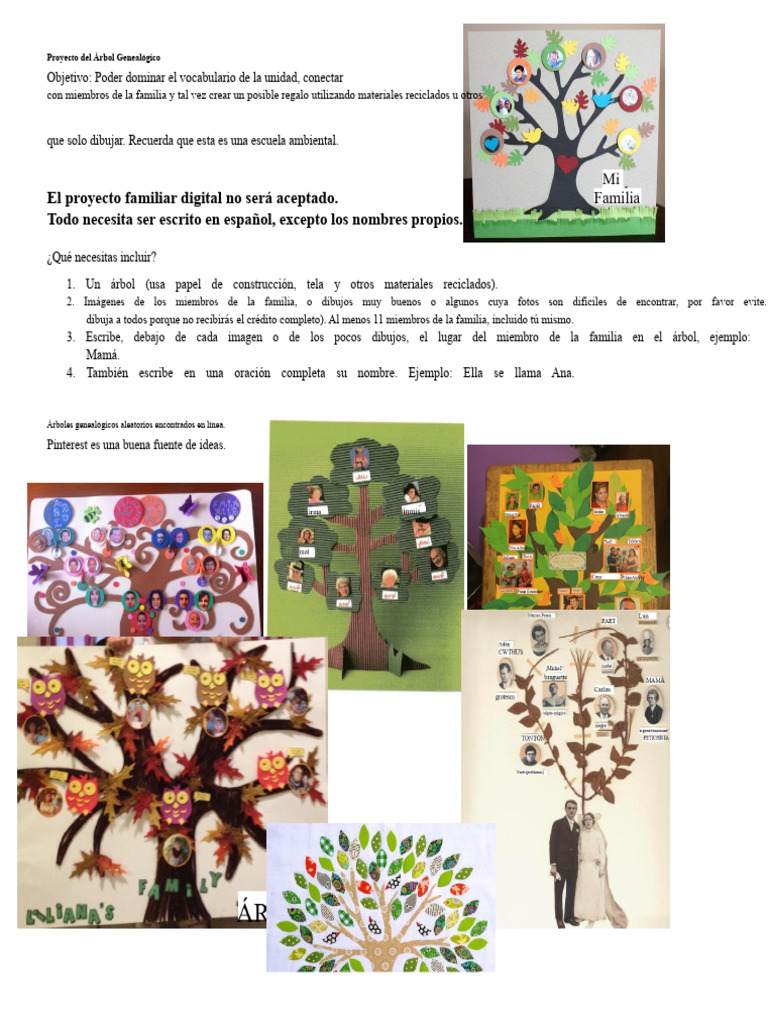 Proyecto de Árbol Genealógico Familiar | PDF