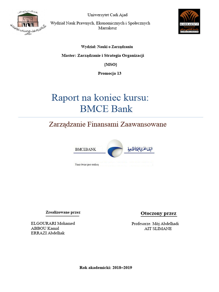 Studium Przypadku BMCE | PDF