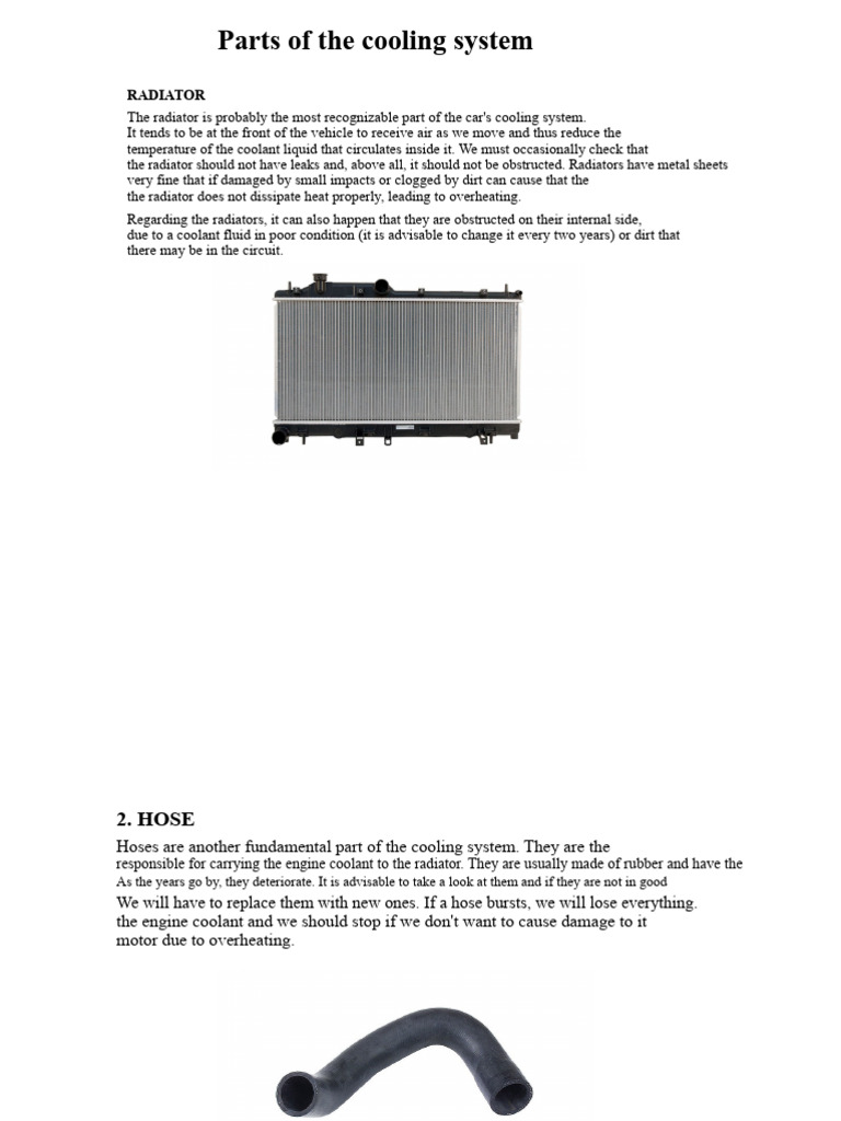 Essential Car Cooling System Parts | PDF | Radiator | Engineering ...