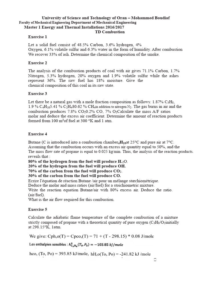 Combustion Analysis and Calculations | PDF