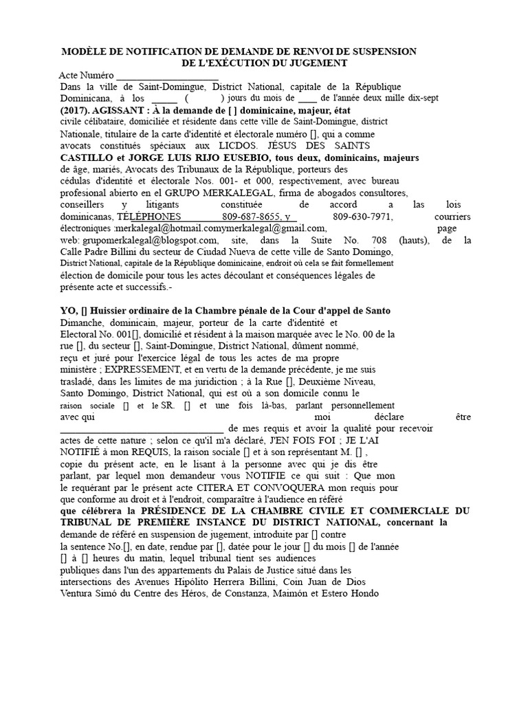 Notification de Demande de Renvoi Judiciaire | PDF | Loi | Justice