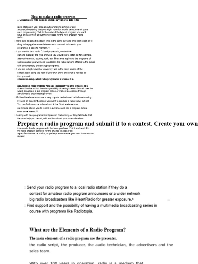 How to Create a Radio Program Guide | PDF | Broadcasting | Radio