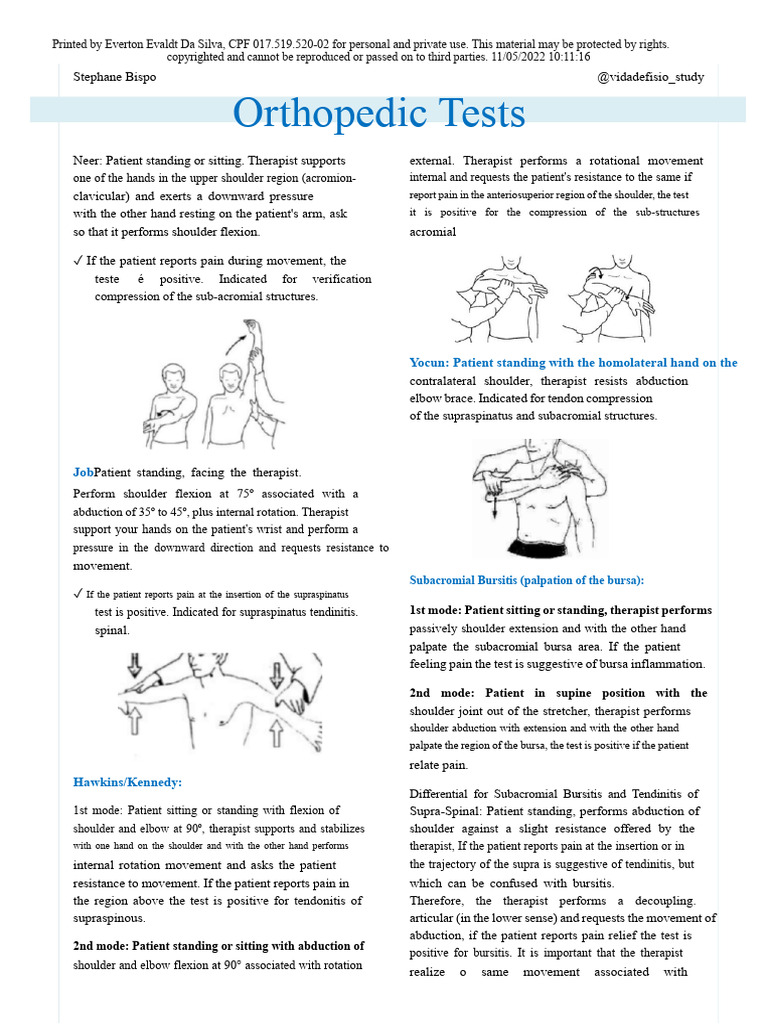 Orthopedic Tests Passed Directly | PDF | Anatomical Terms Of Motion | Elbow