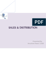 Sales & Distribution: Presented By: Anushree Pawar 11303
