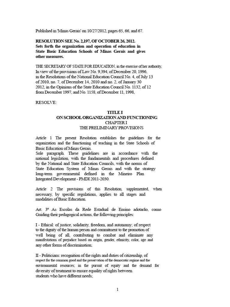Minas Gerais Basic Education Guidelines | PDF | Literacy | Knowledge