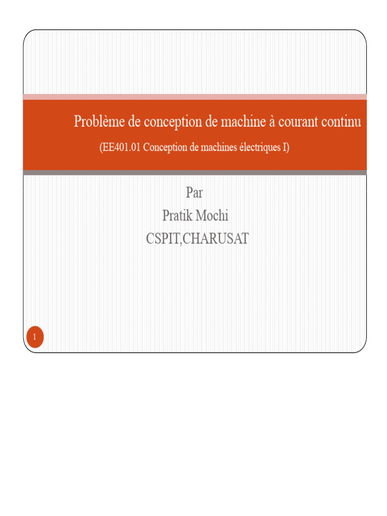 Conception d'une machine à courant continu | PDF | Générateur ...