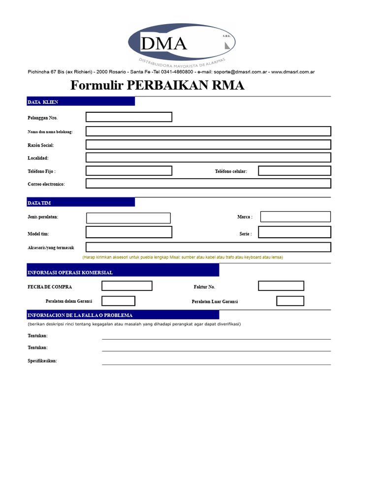 Formulir RMA dan Prosedur Perbaikan | PDF