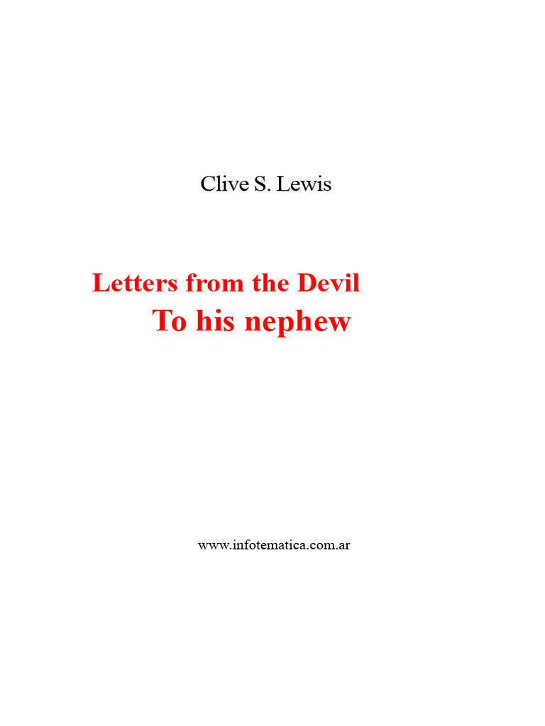 C.S. Lewis: Letters from the Devil | PDF | Reason | Thought
