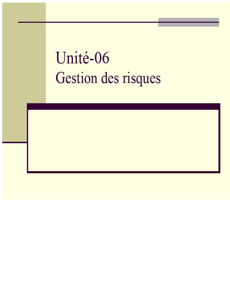 Gestion des Risques : Concepts et Stratégies | PDF | Risque | Gestion ...