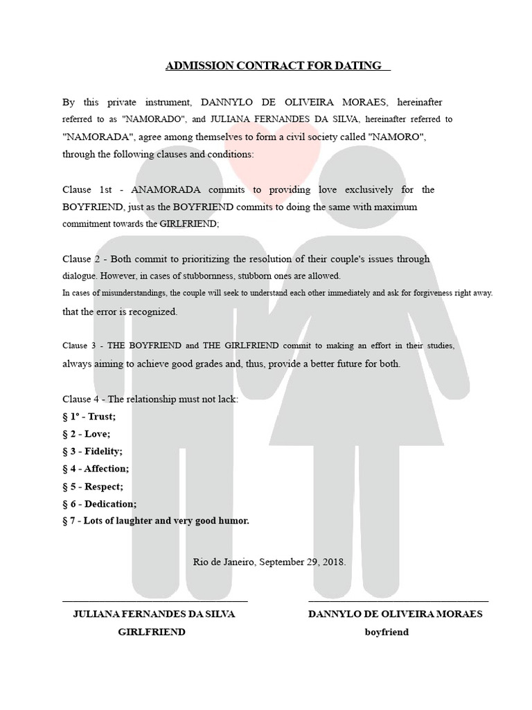 Dating Admission Contract Template | PDF