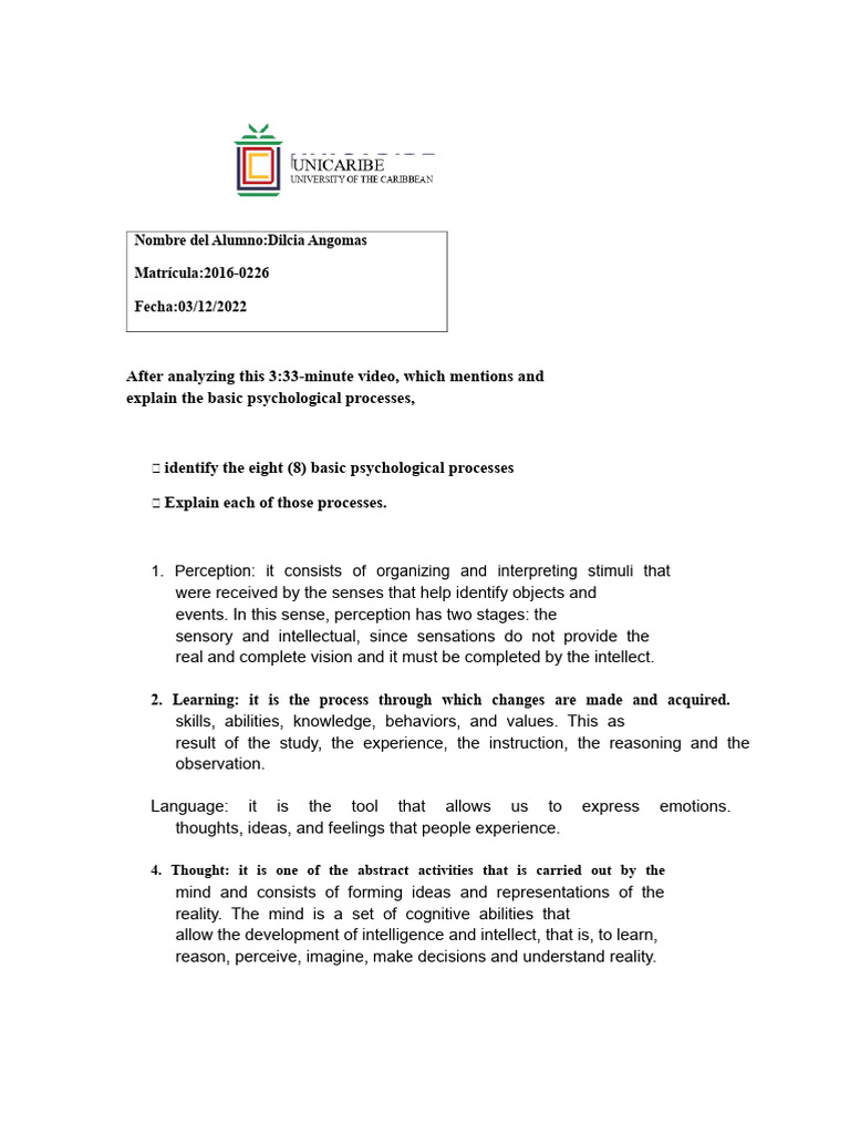 Unit 1 Act 3 Biological Bases Dilcia | PDF