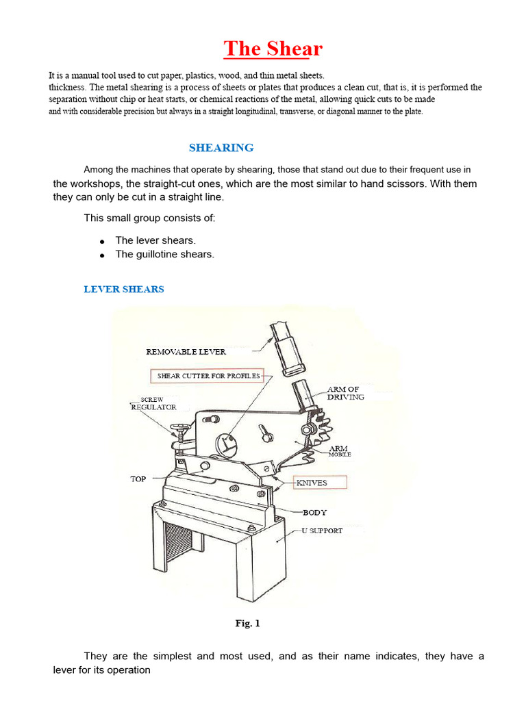 Overview of Shearing Tools and Techniques | PDF | Sheet Metal | Scissors