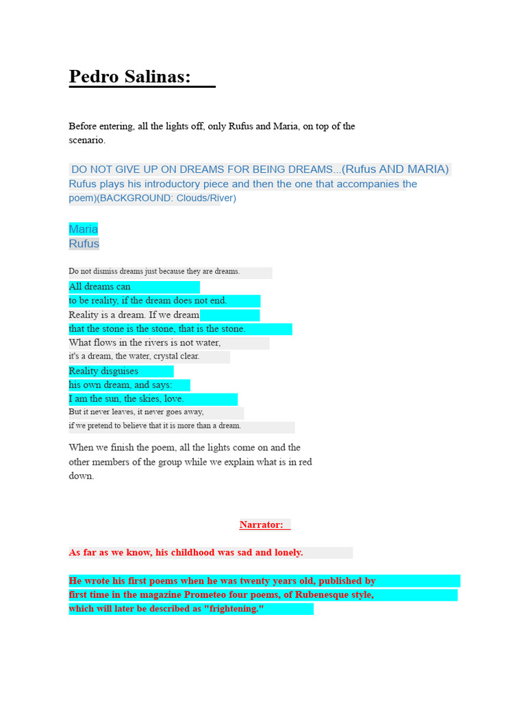 PERFORMANCE SCRIPT | PDF | Poetry